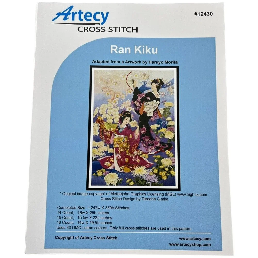 Artecy Cross Stitch Pattern Ran Kiku Adapted From Artwork by Haruyo Morita Asian